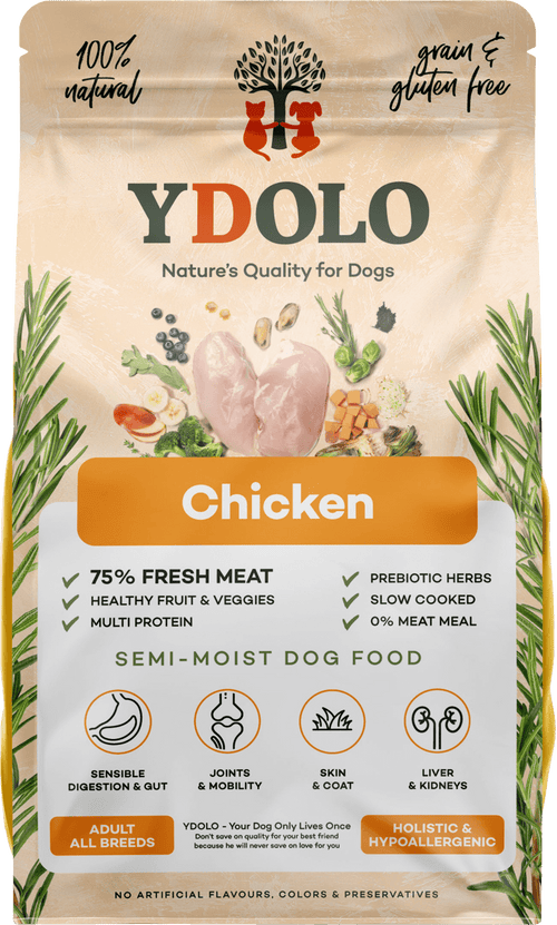 YDOLO Healthy & Pure Poulet — Croquettes semi-humides chien