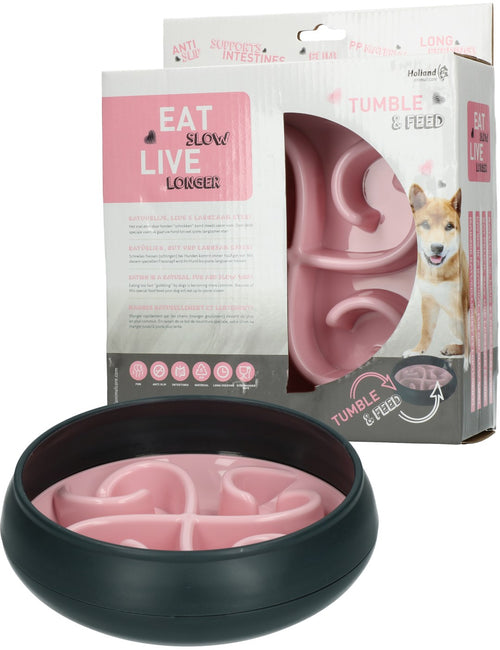 Bol rose antiglouton spirale - Eat Slow Live Longer