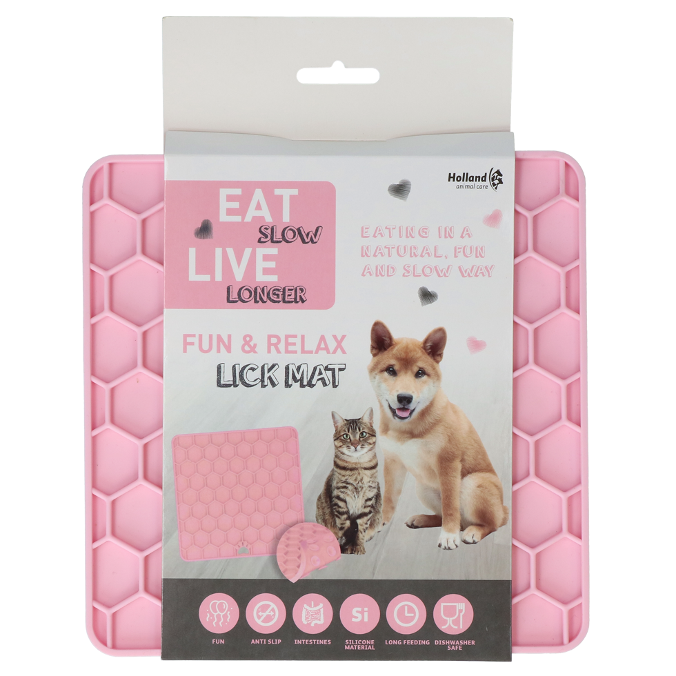 Tapis de léchage nid d'abeille rose