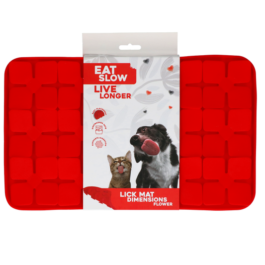 Tapis de léchage fleur rouge