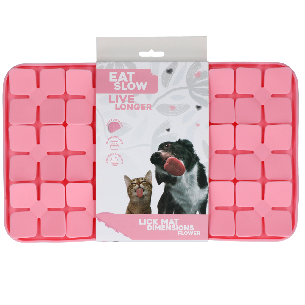 Tapis de léchage fleur rose