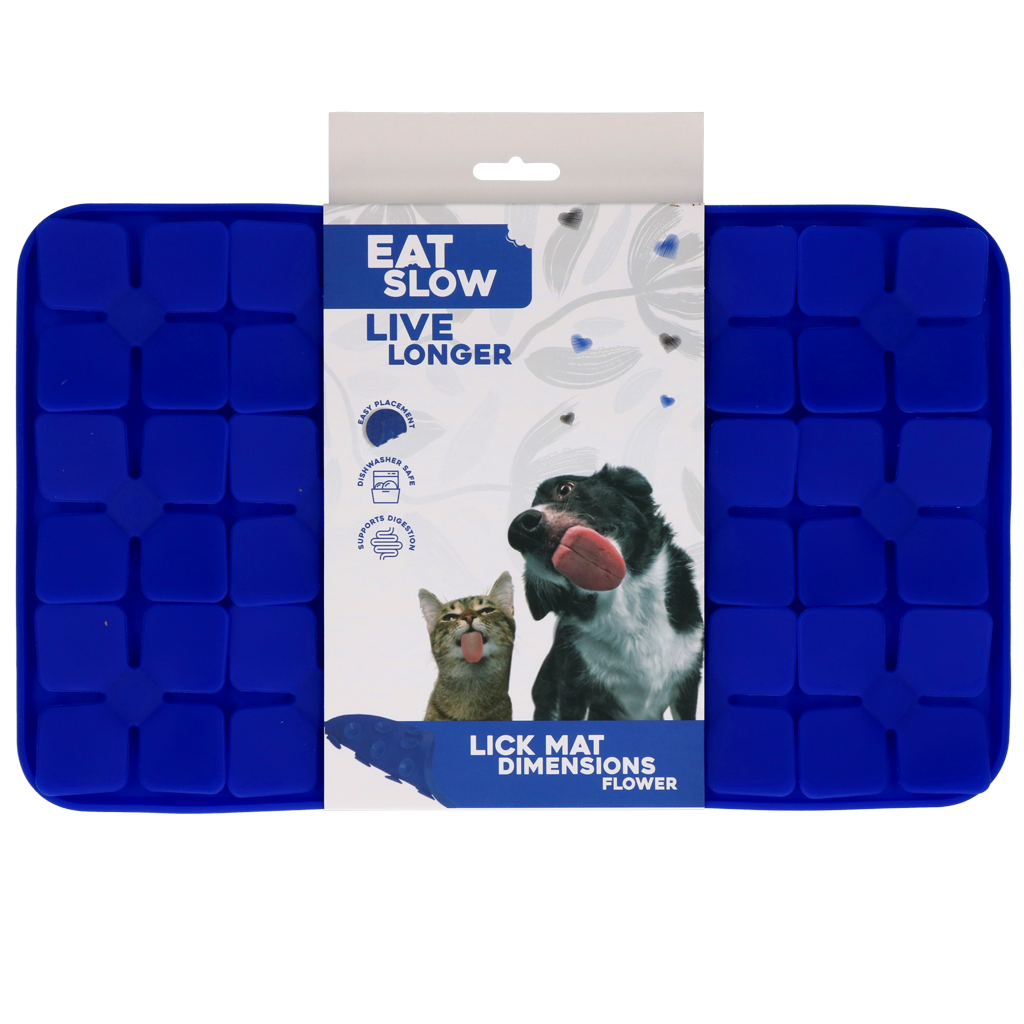 Tapis de léchage fleur bleu