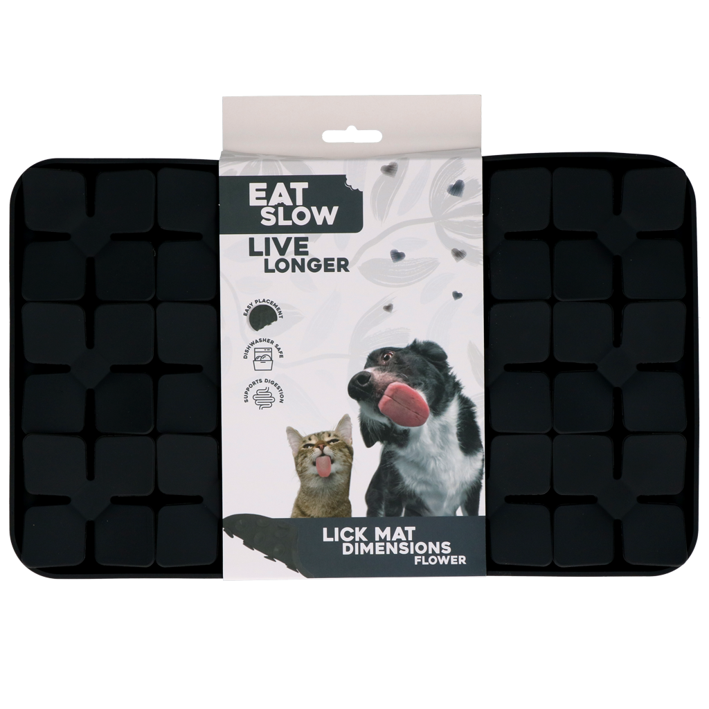 Tapis de léchage fleur gris