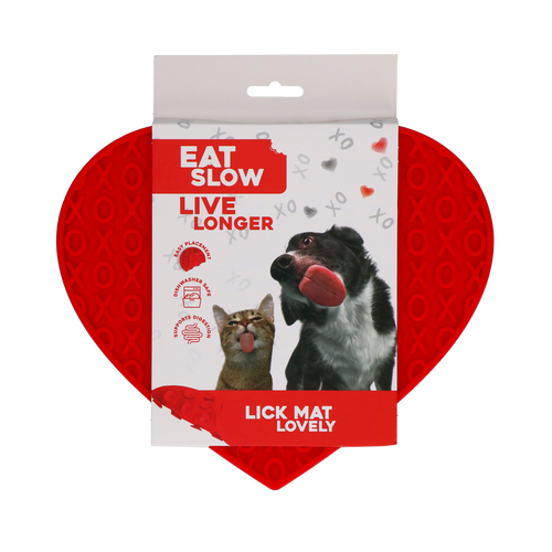 Eat Slow Live Longer Lick Mat — Heart