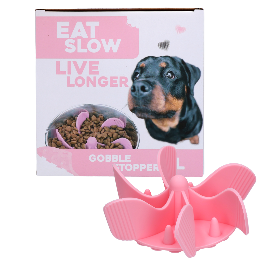 Eat Slow Live Longer Gobble Stopper Pink L