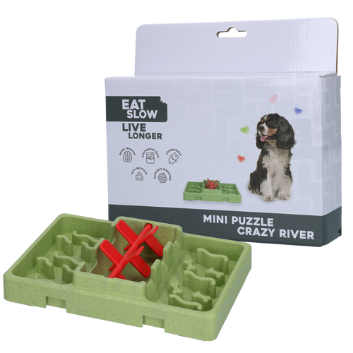 Puzzle alimentaire pour chien Mini — Crazy River, 13 × 19 cm
