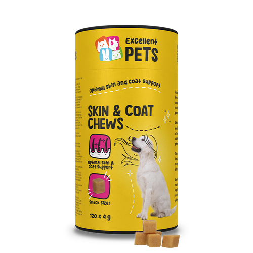 Excellent Pets Skin & Coat — Bouchées peau et pelage chien, 120 pièces