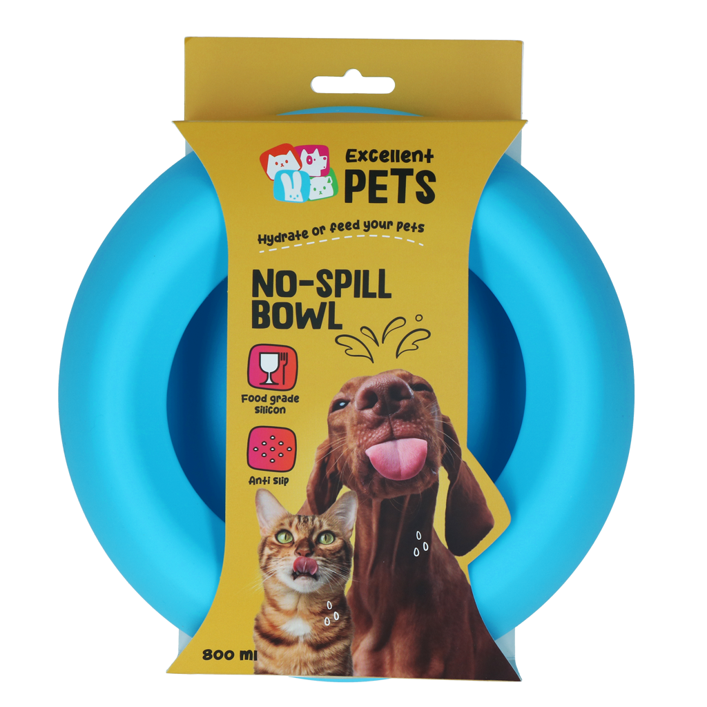 Excellent Pets No-Spill Bowl 800ml Blue M