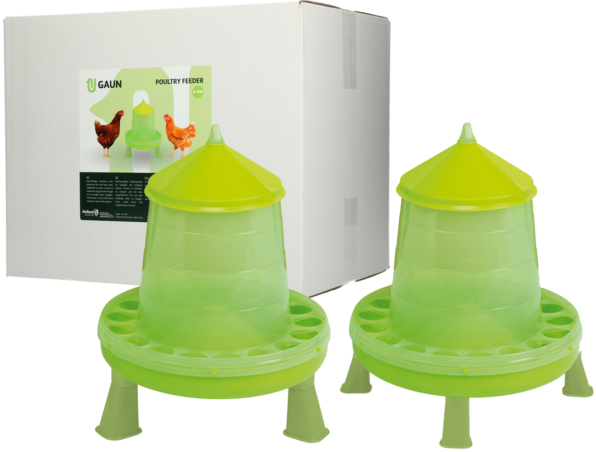 Gaun Poultry Feeder with Legs Green Lemon 2 kg