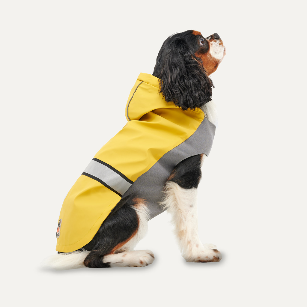 Goo-eez Reflective Hooded Raincoat M Yellow/Grey