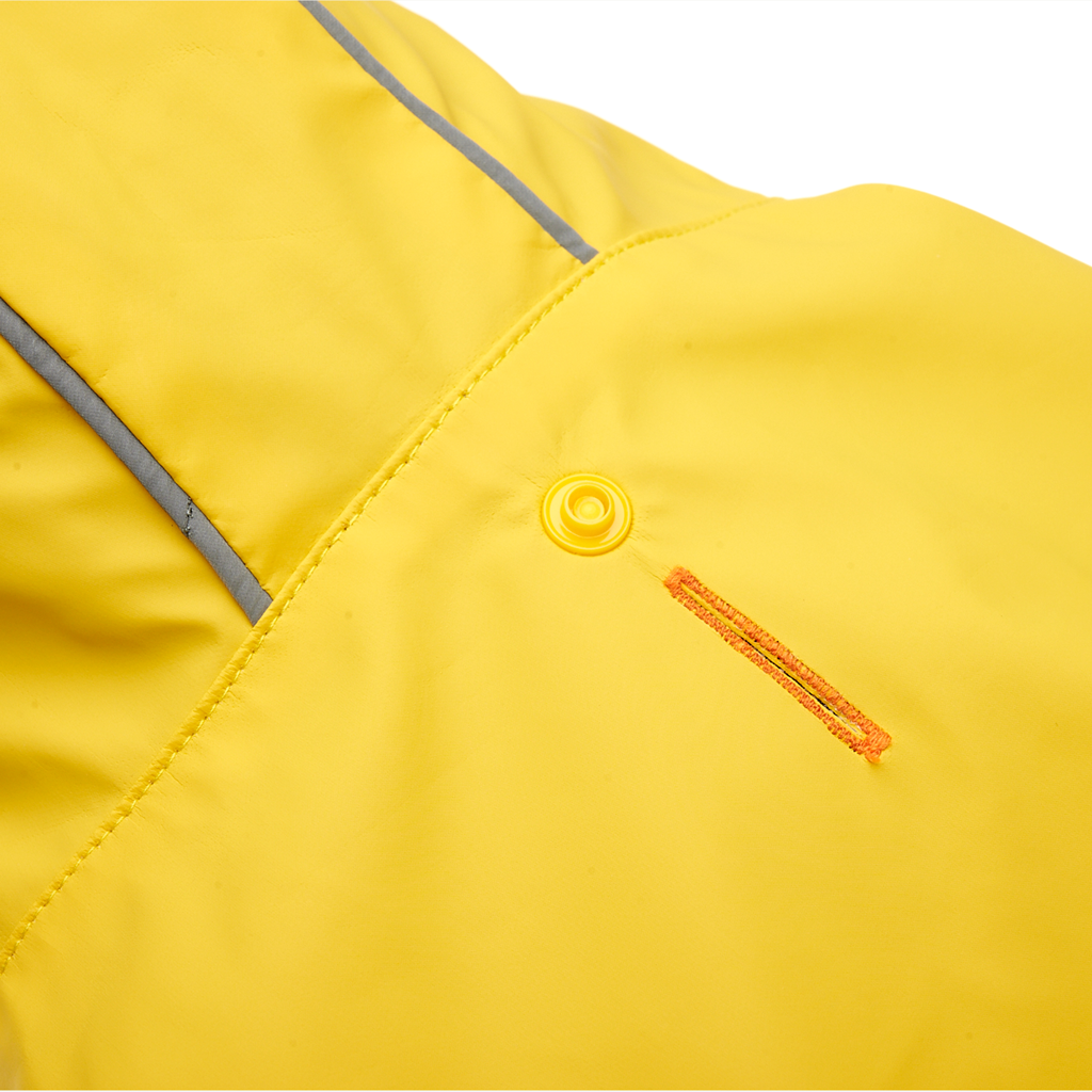 Goo-eez Reflective Hooded Raincoat M Yellow/Grey