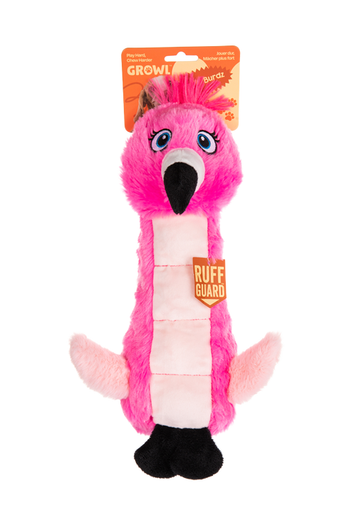 Growl Belly Burdz Fiona – Flamant rose en peluche pour chien