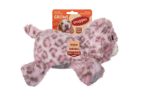 Growl Snugglez Sierra – Léopard des neiges en peluche pour chien