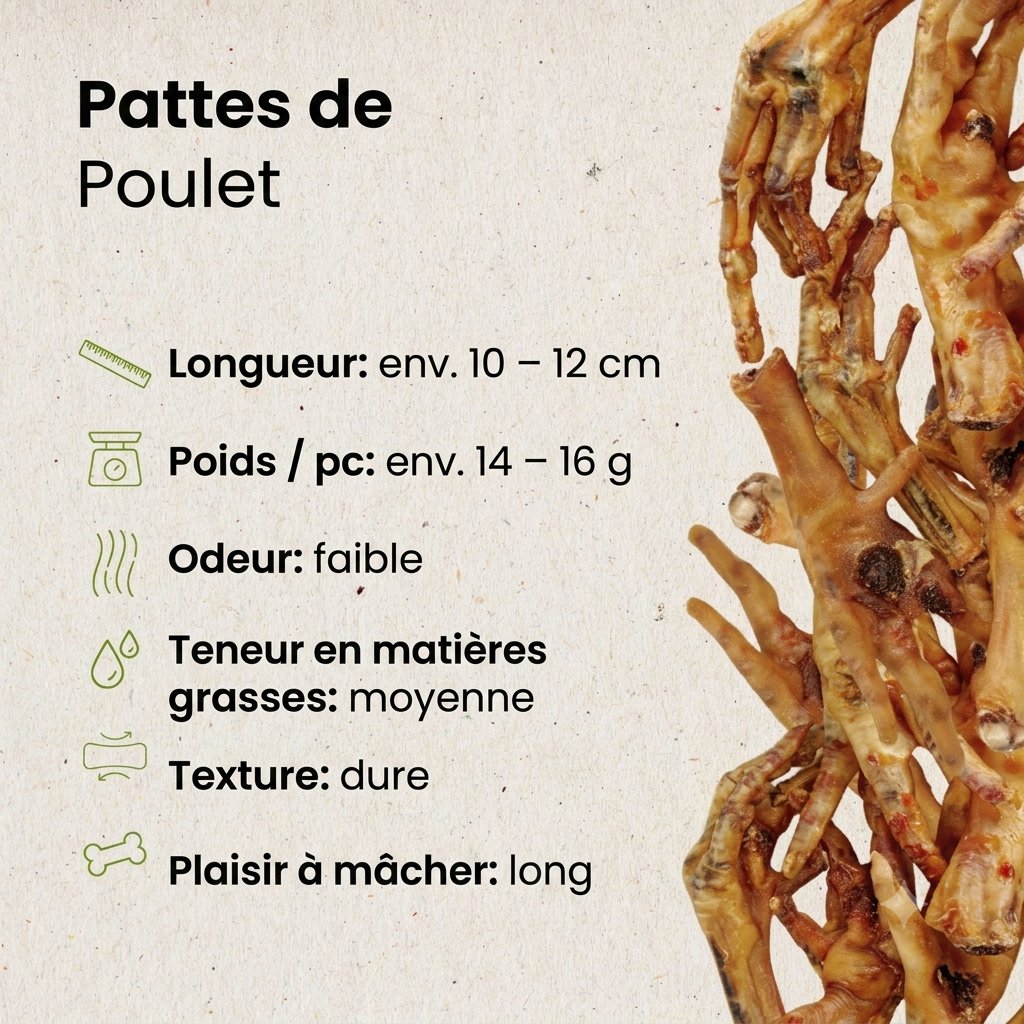 Pieds de poulet séchés pour chiens, sans conservateurs Kauartikel.com GmbH