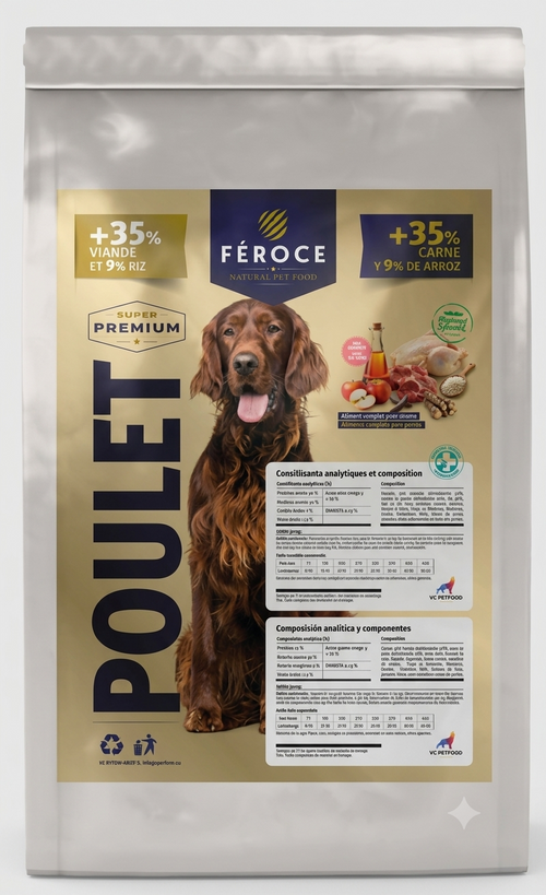 Féroce Poulet Super Premium – Croquettes chien adulte 15 kg