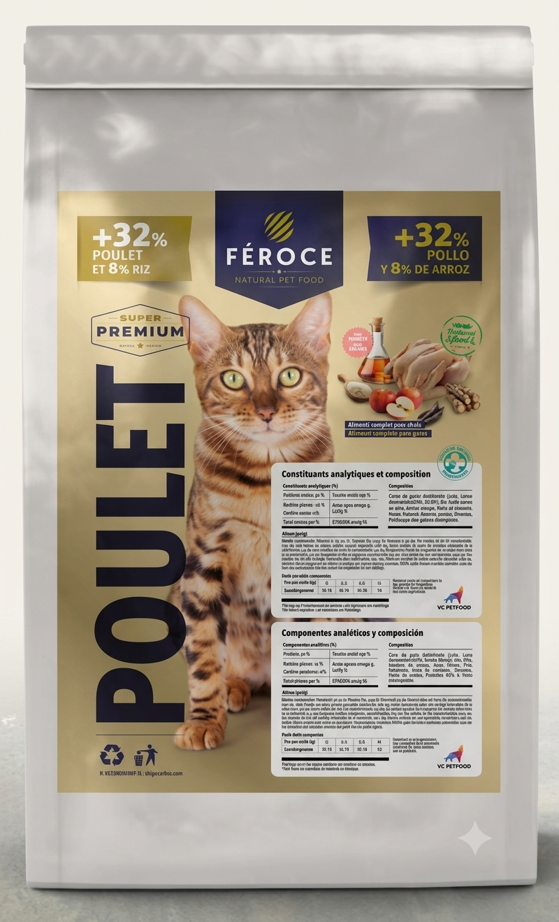 Croquettes Chat Féroce Super Premium Poulet Féroce