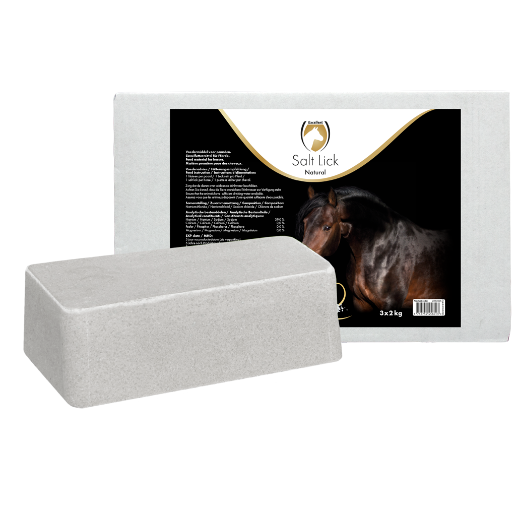 Excellent Horse – Pierre à lécher naturelle (lot 3 × 2 kg) Excellent Horse
