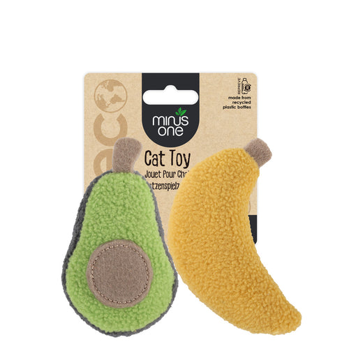 Minus One – Jouets avocat & banane avec cataire pour chat
