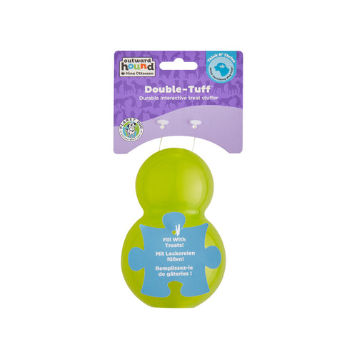 Outward Hound Double-Tuff – Jouet à garnir vert L