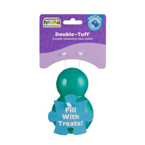 Outward Hound Double-Tuff – Jouet à garnir bleu M