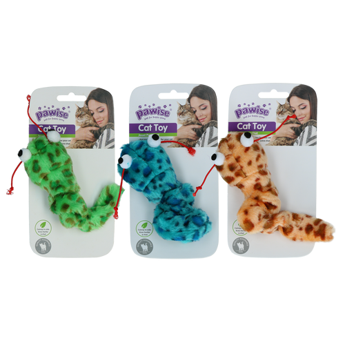 Jouet interactif Pawise à queue vibrante pour chat — 16 cm, herbe à chat