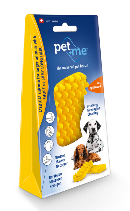 Pet+Me Dog Hair Brush Short hair Yellow