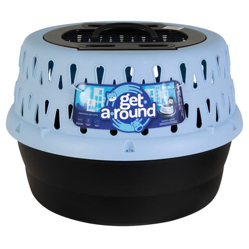 Petmate – Cage de transport ronde pour chat bleu