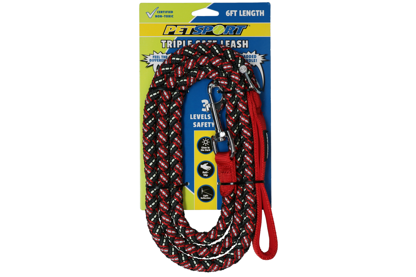 Petsport Triple Safe Leash Red 1.8 m