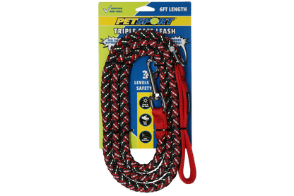 Petsport Triple Safe Leash Red 1.8 m