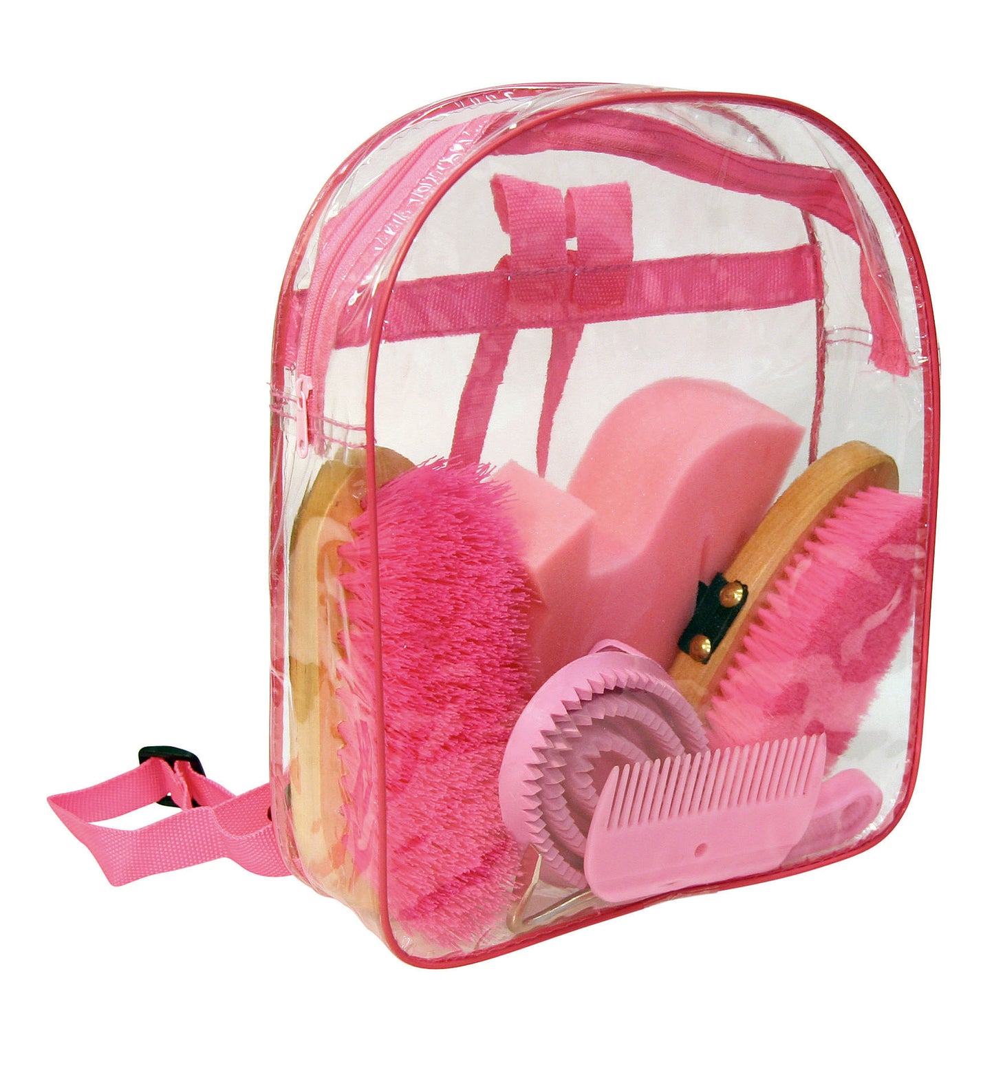 Grooming kit with 7 products in backpack pink