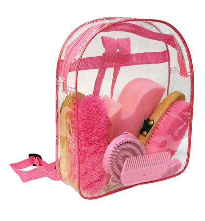 Grooming kit with 7 products in backpack pink