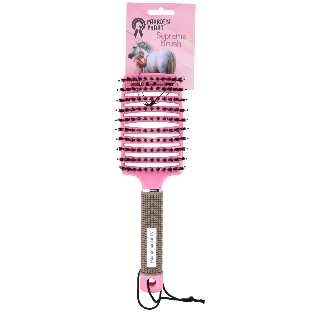 Paardenpraat Horse Supreme Borstel Pink