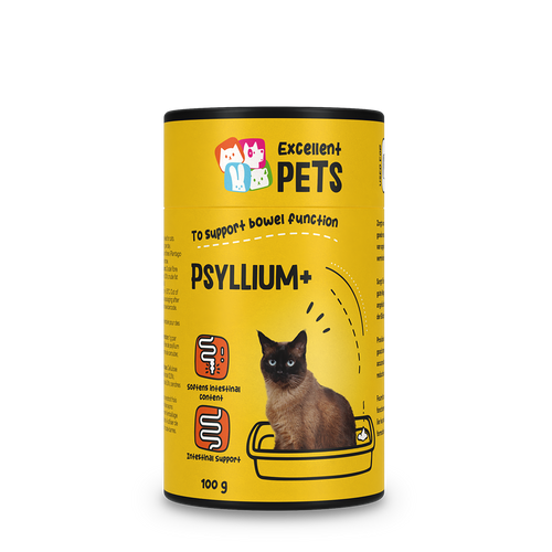 Excellent Pets Cat Psyllium+ – Fibres naturelles pour le confort digestif du chat -100g