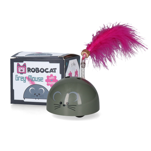 Robocat Mouse – Souris interactive grise à capteur pour chat