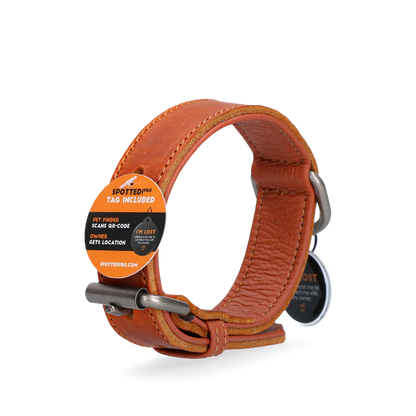 Spotted! Pro Leather Collar Cognac 3 x 65 cm
