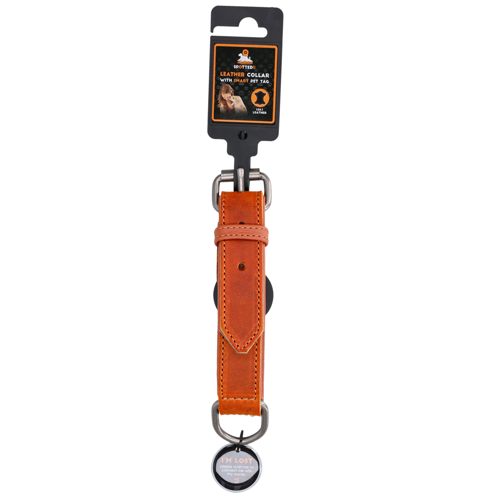 Spotted! Pro Leather Collar Cognac 3 x 65 cm