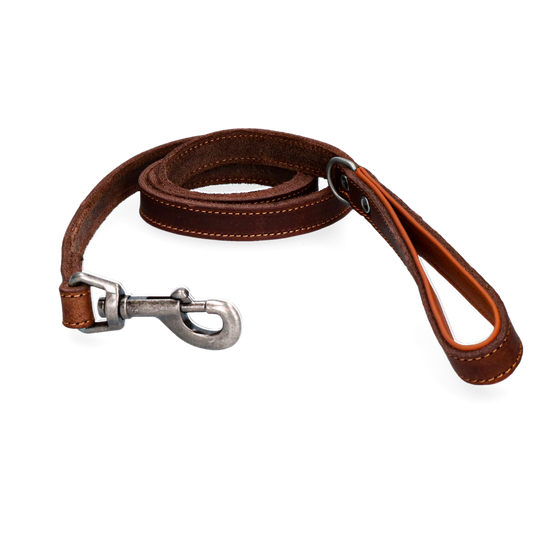 Spotted! Pro Leather Dog Leash Brown