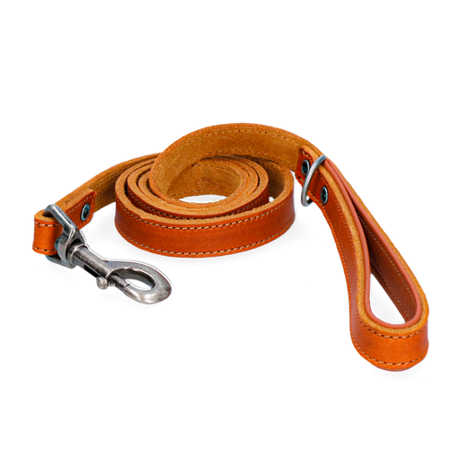 Spotted! Pro – Laisse pour Chien en Cuir couleur cognac Premium 1,8 × 130 cm