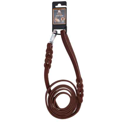 Spotted! Pro Leather Show Leash Brown 1.8 x 180 cm (Clip Hook)