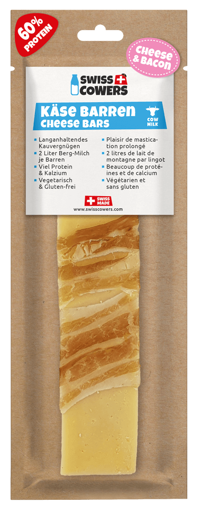 SwissCowers – Barre de fromage au bacon L 80 g