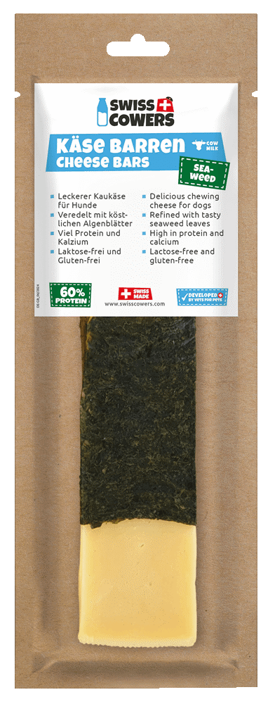Barre à Mâcher SwissCowers Fromage & Algues – Friandise Naturelle pour Chien L