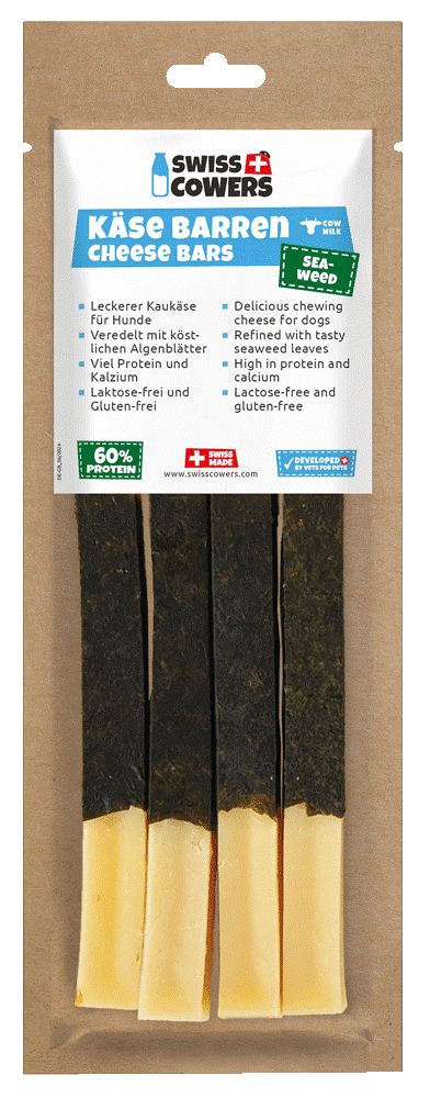 Barre à Mâcher SwissCowers Fromage & Algues – Friandise Naturelle pour Chien