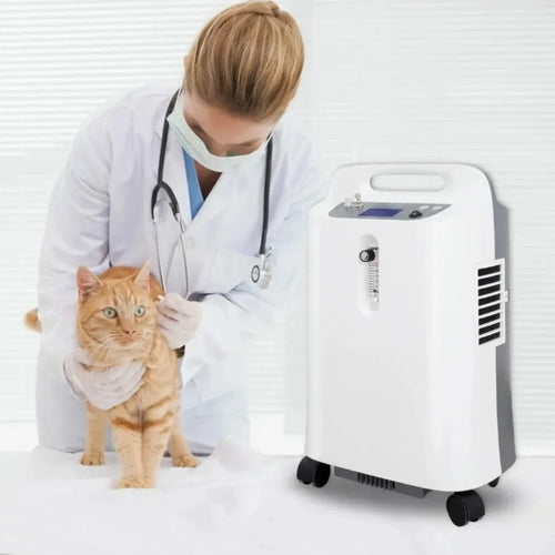 Smart 5LPM Veterinary O2 Concentrator Auto-Adjust Oxygen Output for Dogs/Cats/Horses