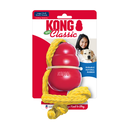 KONG Classic avec Corde - Rouge - Large Petdiscount