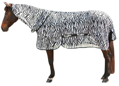 Fly & Eczema Blanket Zebra with neck-section 195cm 215 cm