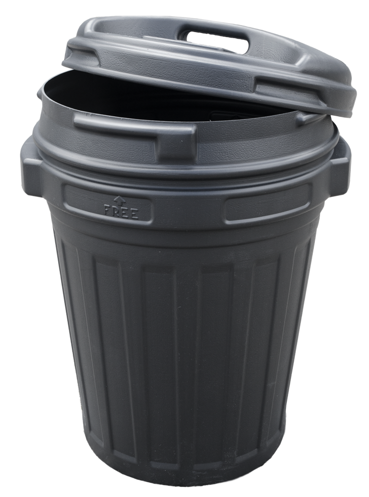 Storage Bucket with lid 70 litre Black