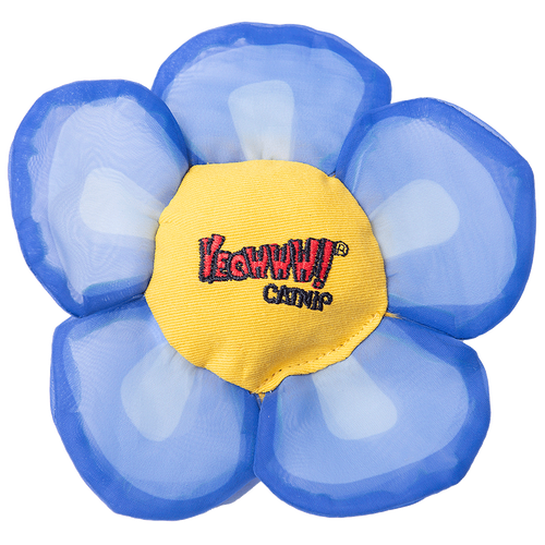 🌸 Yeowww! Flower Tops — Jouet pour chat à l’herbe à chat bio - Bleu
