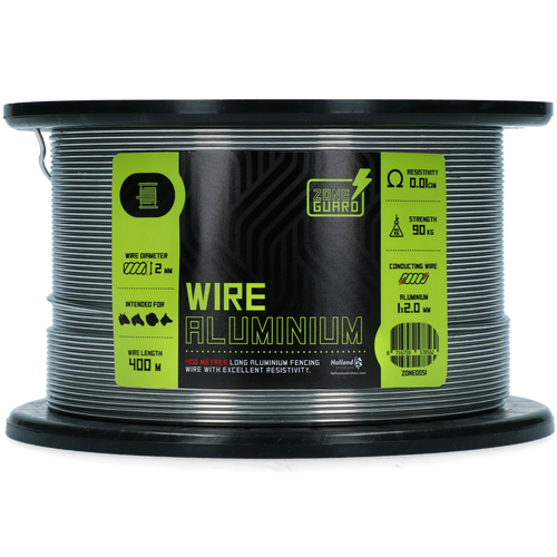 Fil aluminium pour clôture électrique 2 mm 400 m – Haute conductivité 0,02 Ω/m