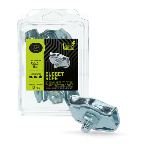 ZoneGuard – Connecteurs galvanisés pour corde 6 mm – Lot de 10