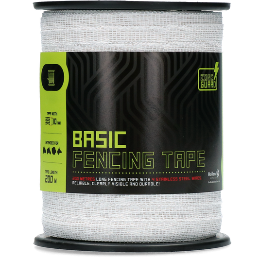 ZoneGuard 10 mm Basic fencing tape white 200 m